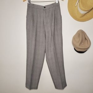 Vintage High Waist Plaid Trousers